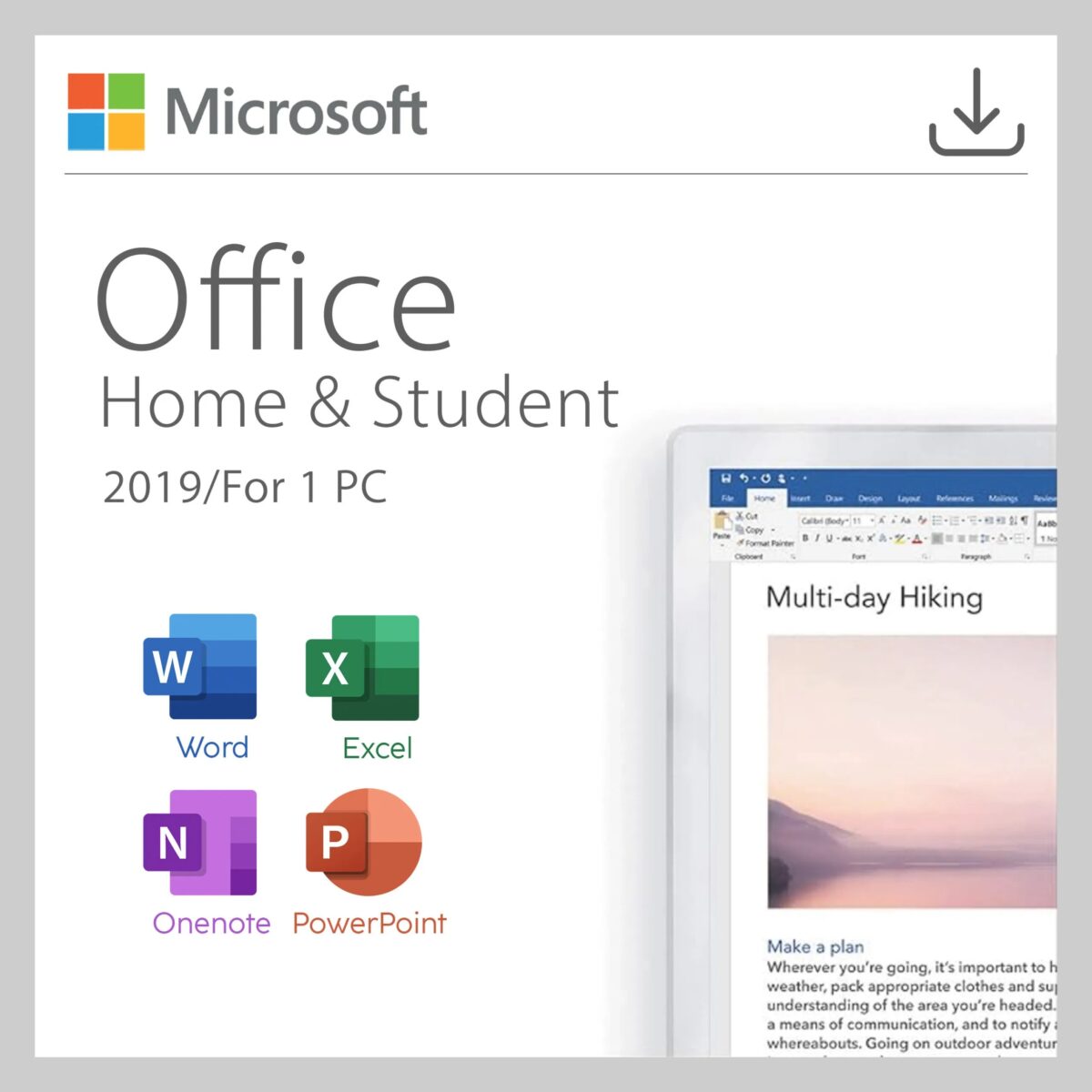 Microsoft Office 2019 Home and Student original license key with lifetime activation