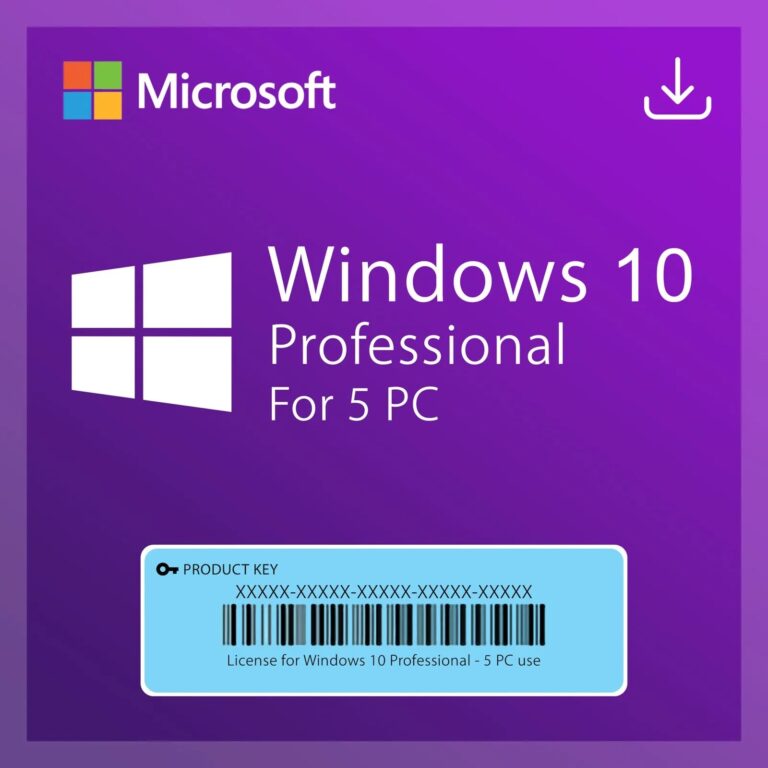 Genuine Windows 10 Pro License Key for 5 PCs - Instant Delivery | UKeyLock