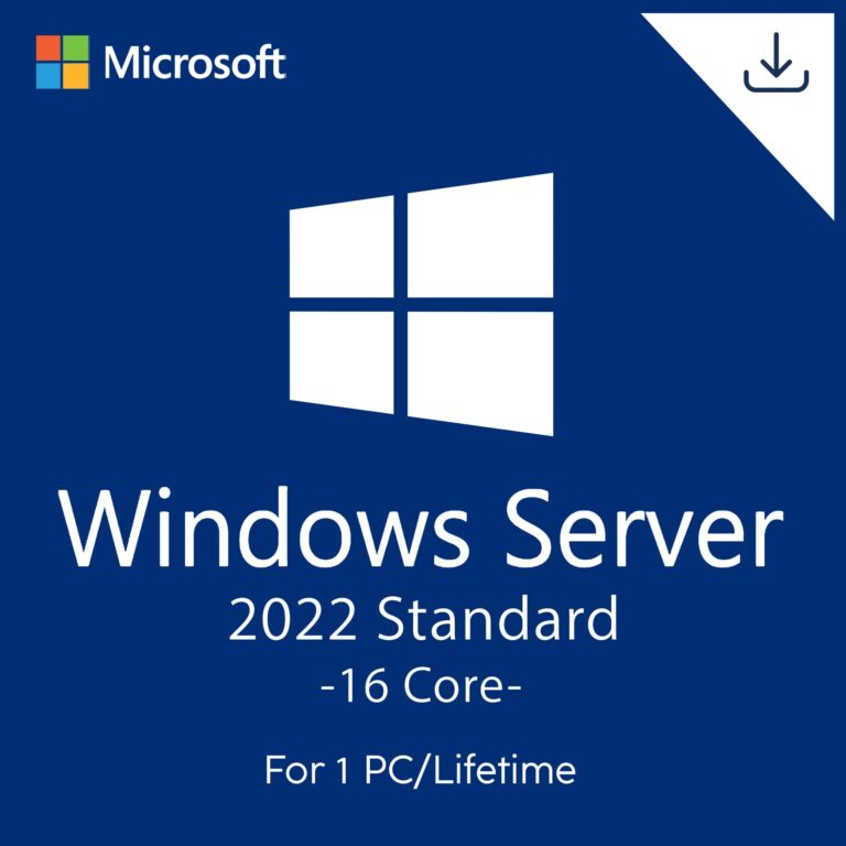 Windows Server 2022 Standard 16 Core License – Lifetime Activation